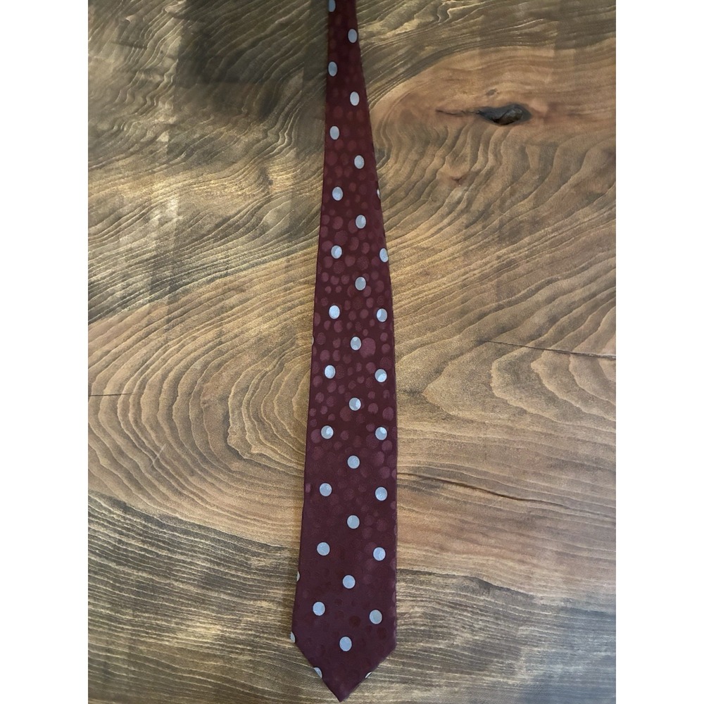 Handmade Jacques Estier Red And Blue‎ Polka Dot Tie 100% Italian Silk